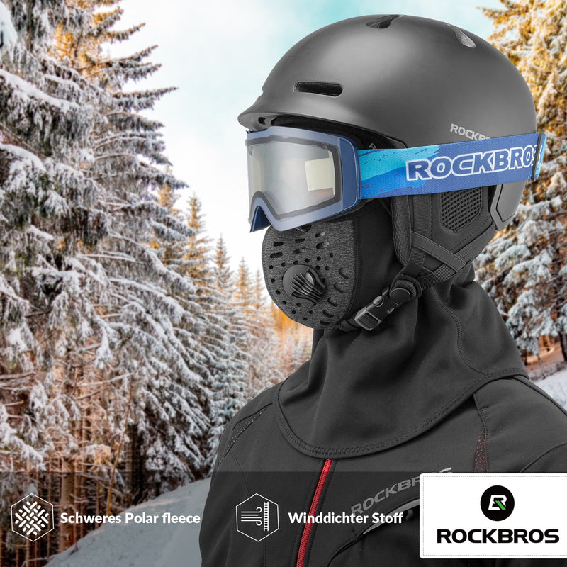 Cargue la imagen en el visor de la galería, ROCKBROS Warme Sturmhaube Winter Fleece Halswärmer mit Atemfilter

