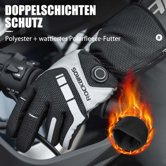 ROCKBROS Winter Beheizte Fahrradhandschuhe Wiederaufladbare Handschuhe M-XL