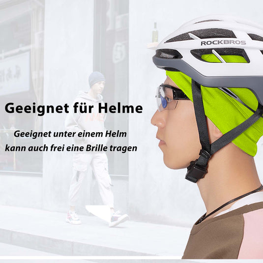 ROCKBROS Winter Fahrrad Mütze Helm Unterziehmütz Unisex Gelb