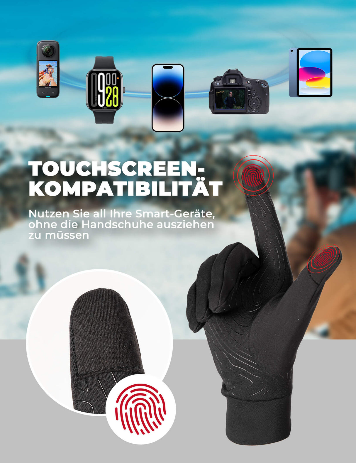 ROCKBROS Winter-Fahrradhandschuhe – Warm, sicher & griffsicher!​