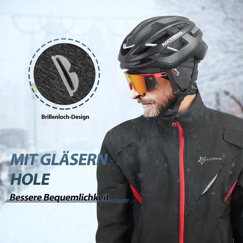 Laden Sie das Bild in Galerie -Viewer, ROCKBROS Winter Fahrradkappe Winddicht Helmmütze mit Brillenlöcher 
