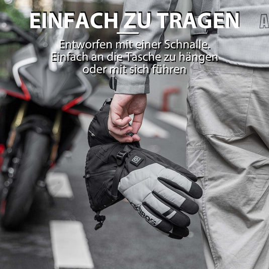 ROCKBROS Winter Handschuhe Beheizbare Fahrradhandschuhe mit Batterie M-XL