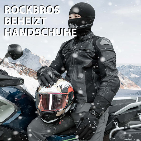 ROCKBROS Winter Skihandschuhe Wiederaufladbare Beheizte Handschuhe Schwarz