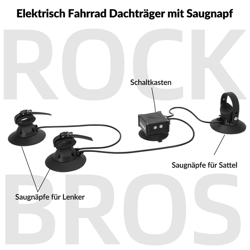 Cargue la imagen en el visor de la galería, ROCKBROS tragbar Fahrradträger elektrisch Fahrrad Dachträger mit Saugnapf
