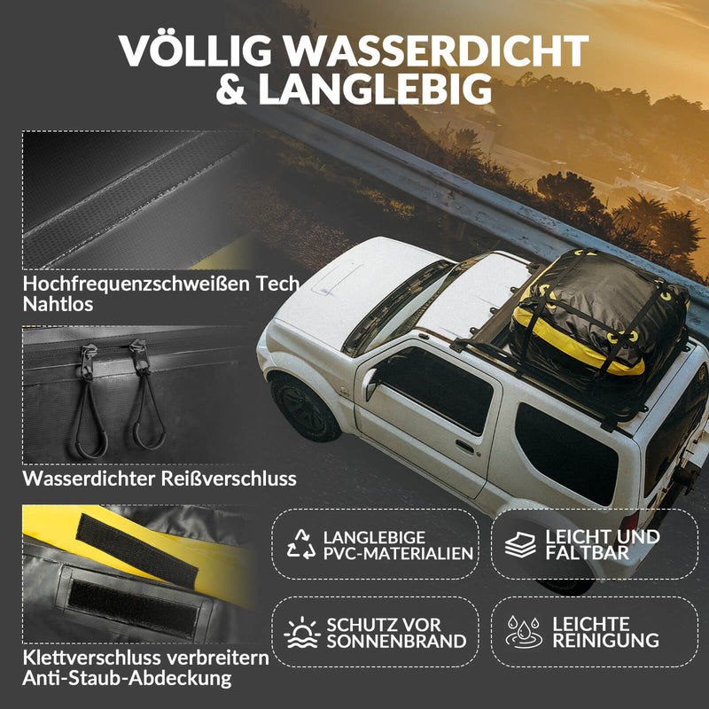 Cargue la imagen en el visor de la galería, ROCKBROS Dachbox für Auto Wasserdicht Dachgepäckträger 300L mit 8 Zurrgurten
