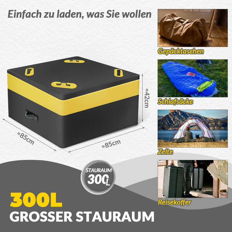 Cargue la imagen en el visor de la galería, ROCKBROS Dachbox für Auto Wasserdicht Dachgepäckträger 300L mit 8 Zurrgurten
