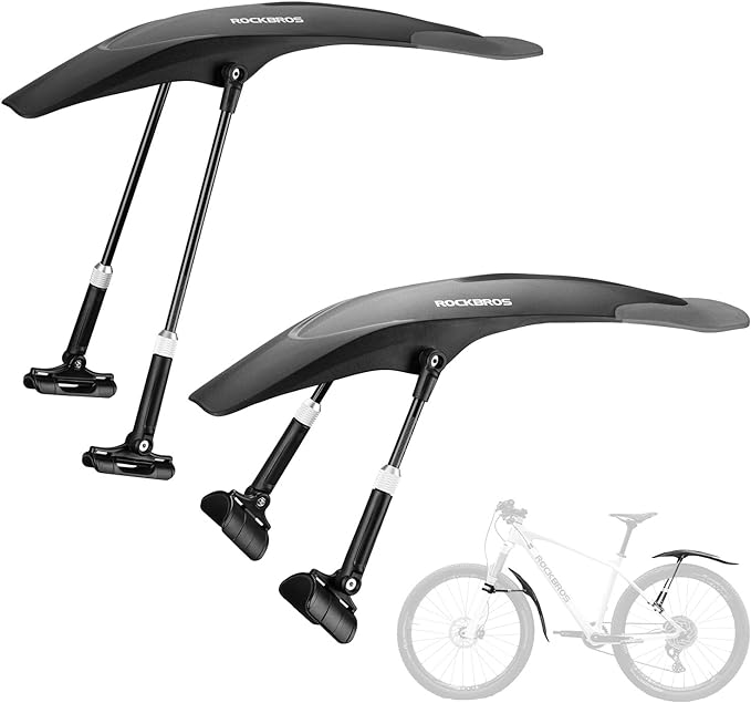 ROCKBROS Fahrrad Schutzbleche Set VorneHinten Flexible Fahrradschutzblech Verstellbar-Hinter und Vorder