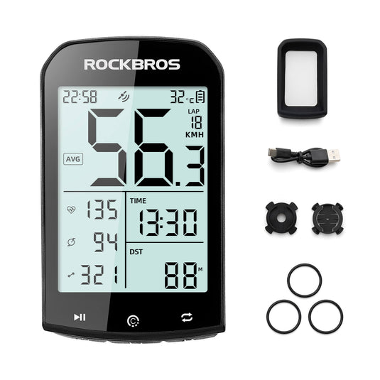 ROCKBROS Fahrradcomputer Kabellos GPS wasserdicht Tachometer und Kilometerzähler