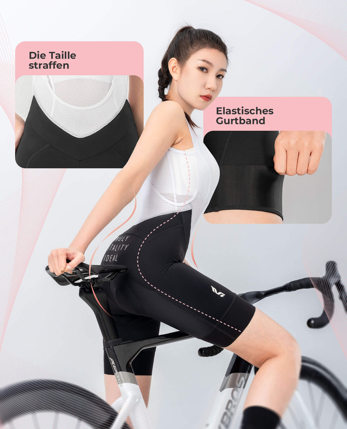 ROCKBROS TVI Fietsbroek voor dames, zomer, fietsbroek, kort, gevoerd, bib shorts met zak, sneldrogend, stootvaste fietsbroek, drager voor racefiets, MTB, zwart, XXL slank kort ROCKBROS TVI Fietsbroek voor dames, zomer, fietsbroek, kort, gevoerd, bib shorts met zak, sneldrogend, stootvaste fietsbroek, drager voor racefiets, MTB, zwart, XXL slank kort