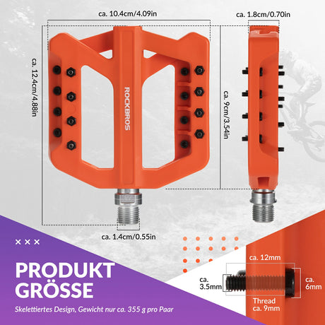 ROCKBROS Fahrradpedale 9/16 Zoll, Mountainbike Pedale aus Nylonfaser