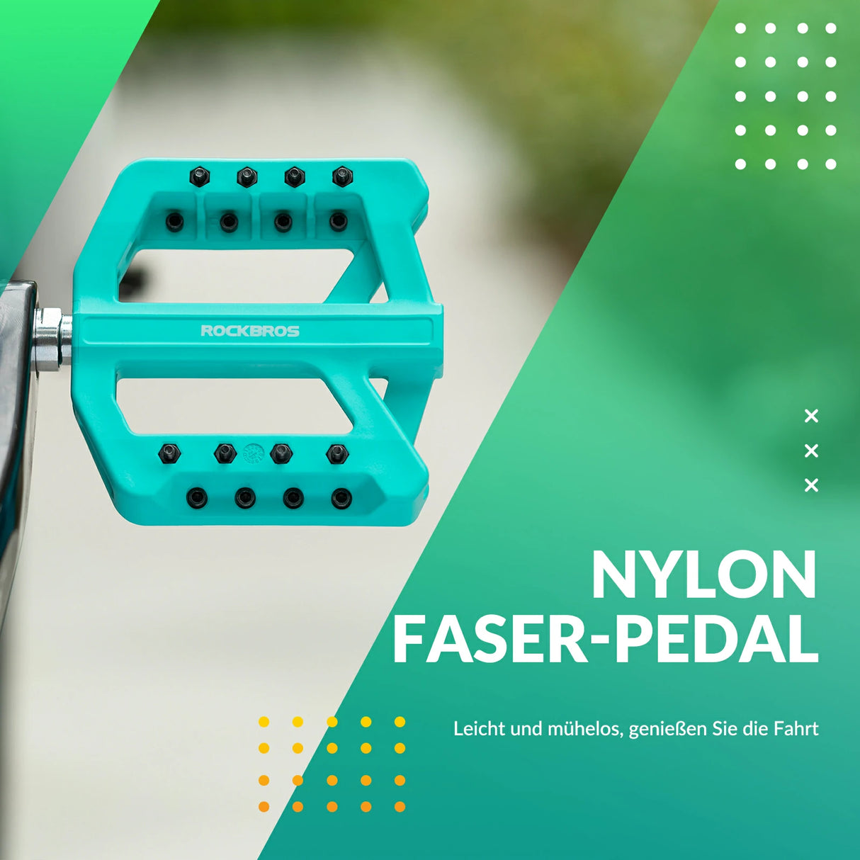 ROCKBROS Fahrradpedale 9/16 Zoll, Mountainbike Pedale aus Nylonfaser