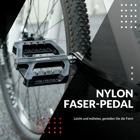 ROCKBROS Fahrradpedale 9/16 Zoll, Mountainbike Pedale aus Nylonfaser