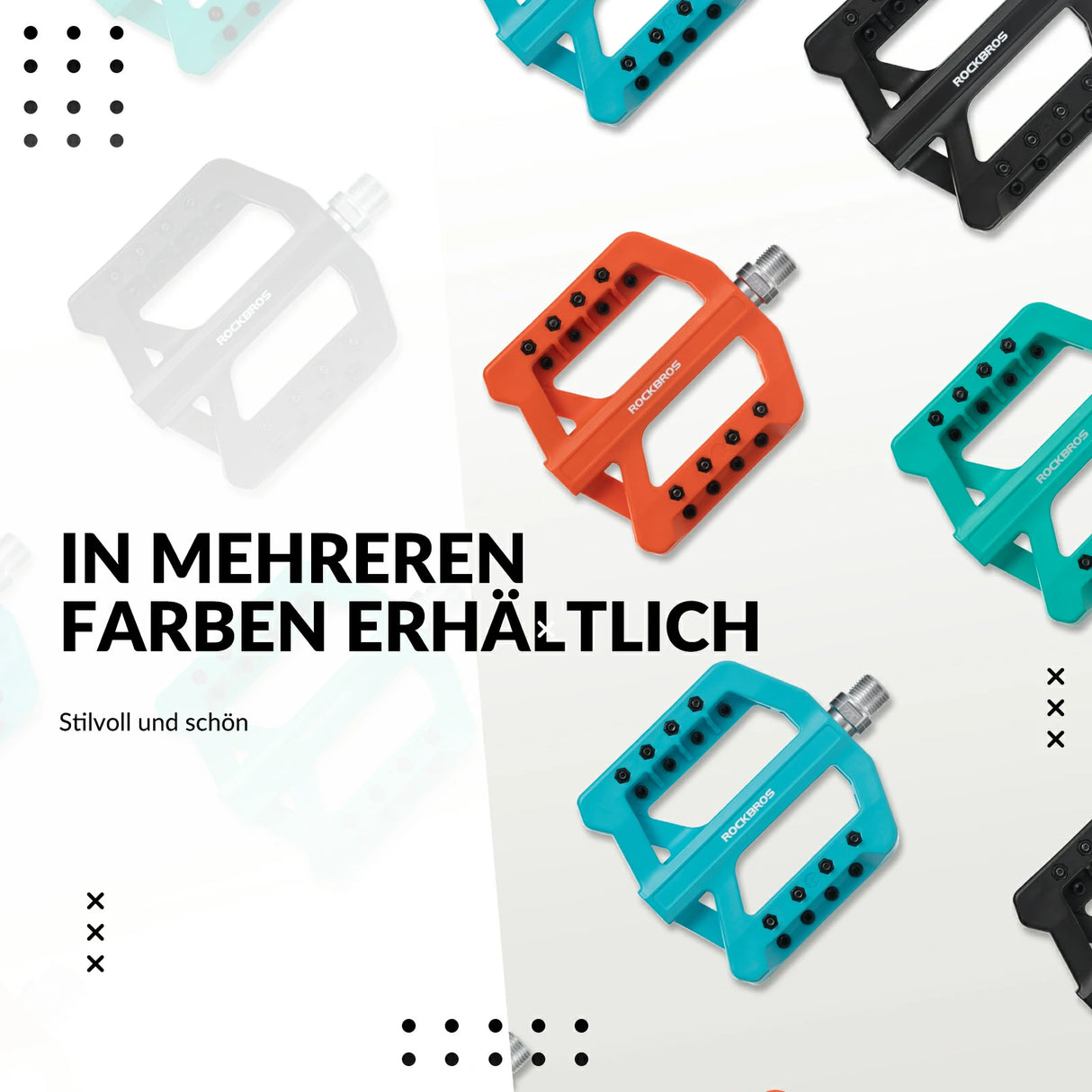 ROCKBROS Fahrradpedale 9/16 Zoll, Mountainbike Pedale aus Nylonfaser