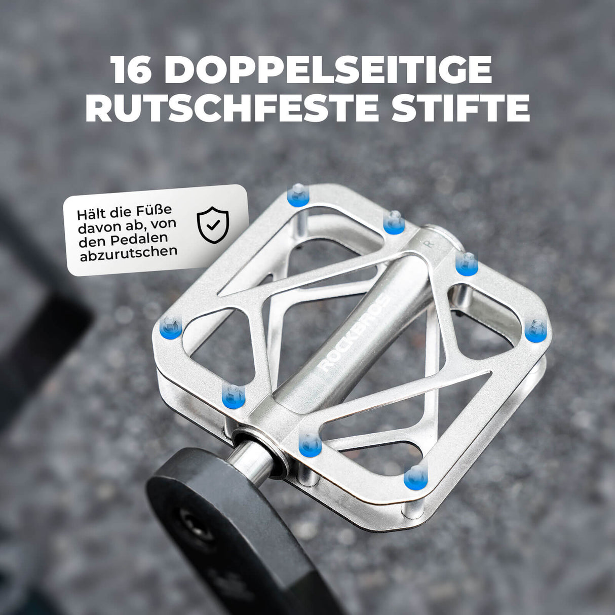 ROCKBROS leichte und robuste Fahrradpedale aus Titanlegierung mit 3-Lager MTB-Plattform, 9/16 Zoll