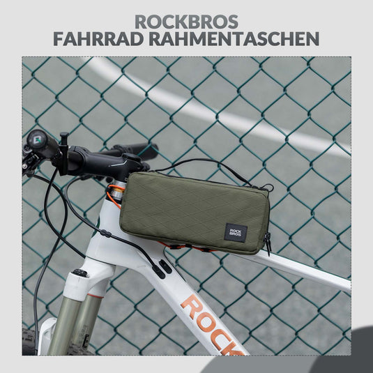 ROCKBROS Fahrradtasche Rahmentasche mit Schultergurt Oberrohrtasche-Olivgrün