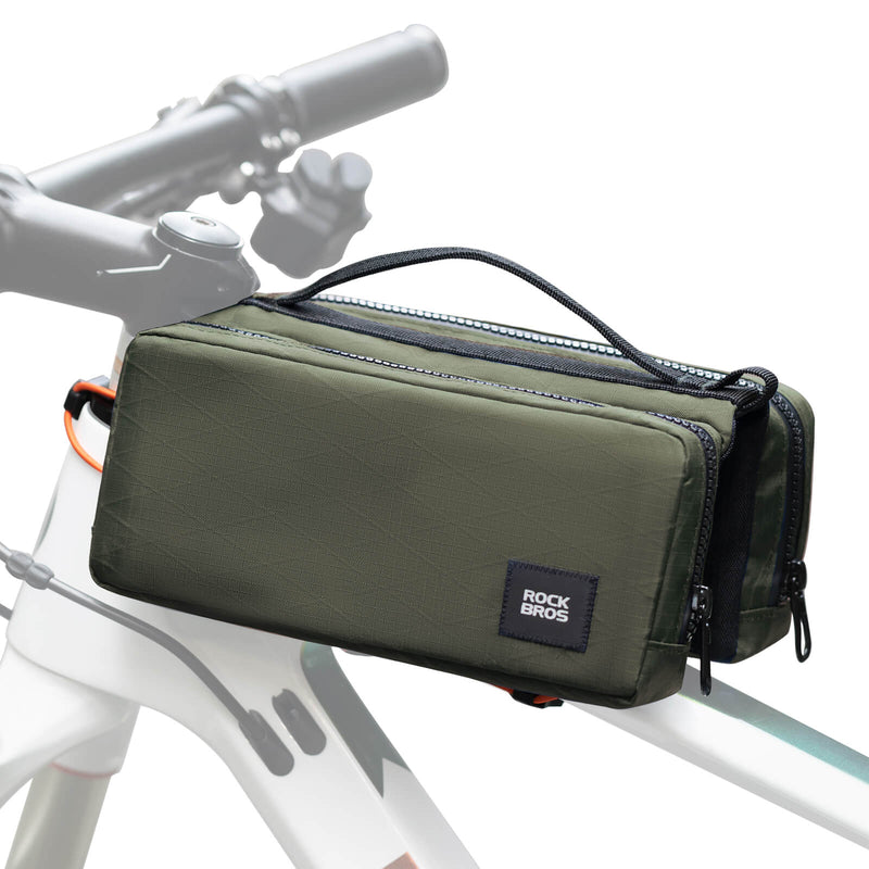 Load image into Gallery viewer, ROCKBROS Fahrradtasche Rahmentasche mit Schultergurt Oberrohrtasche-Olivgrün

