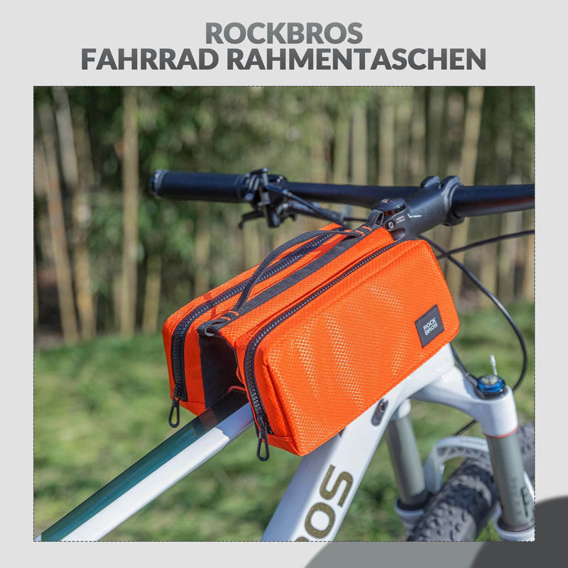 Chargez l&#39;image dans la visionneuse de la galerie, ROCKBROS Fahrradtasche Rahmentasche mit Schultergurt Oberrohrtasche-Orange
