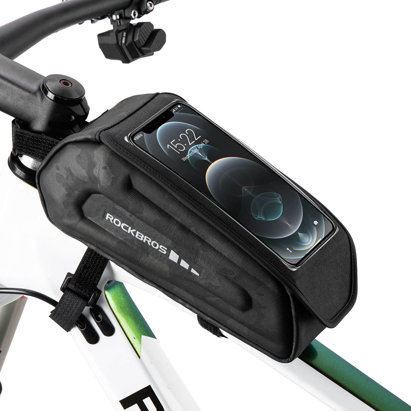 Chargez l&#39;image dans la visionneuse de la galerie, ROCKBROS Fahrradtasche Wasserdicht Handytasche Touchscreen für Smartphone 6,8 Zoll-Camouflage
