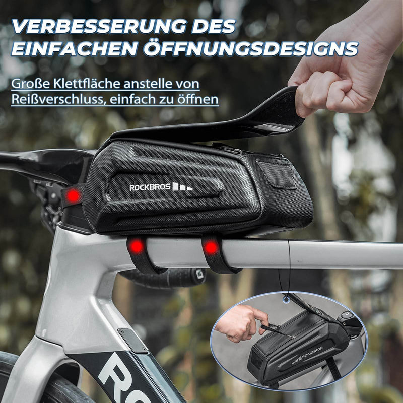 Cargue la imagen en el visor de la galería, ROCKBROS Fahrradtasche Wasserdicht Handytasche Touchscreen für Smartphone 6,8 Zoll- Schwarz
