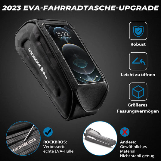 ROCKBROS Fahrradtasche Wasserdicht Handytasche Touchscreen für Smartphone 6,8 Zoll-Camouflage