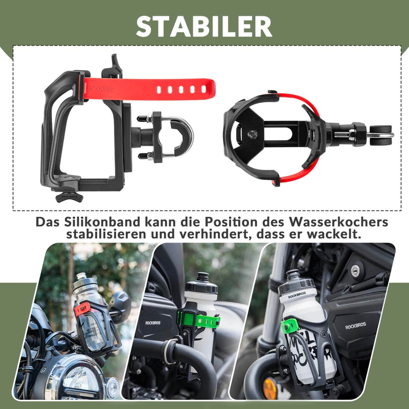 Cargue la imagen en el visor de la galería, ROCKBROS Flaschenhalter Einstellbar Fahrrad Getränkehalter 360° Drehbar-Rot 
