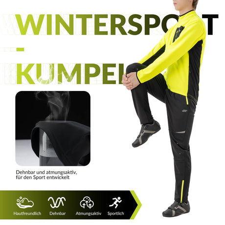 ROCKBROS Herren Fahrradhose, winddicht und warm für Winter Outdoor-Sport