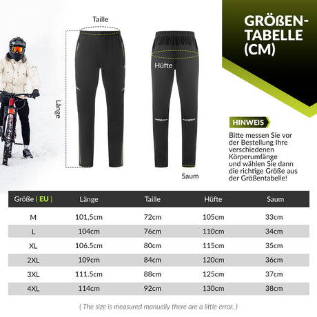 ROCKBROS Herren Fahrradjacke und Hose Set, winddicht und warm in Gelb, ideal für Winter Outdoor Sportarten wie Radfahren und Joggen