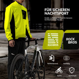 ROCKBROS Herren Fahrradjacke und Hose Set, winddicht und warm in Gelb, ideal für Winter Outdoor Sportarten wie Radfahren und Joggen