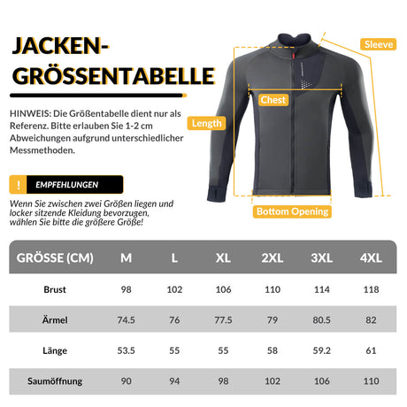 ROCKBROS Herren Winter Fahrradjacke, winddichte und atmungsaktive Jacke mit Fleecefutter für Radfahren im Winter