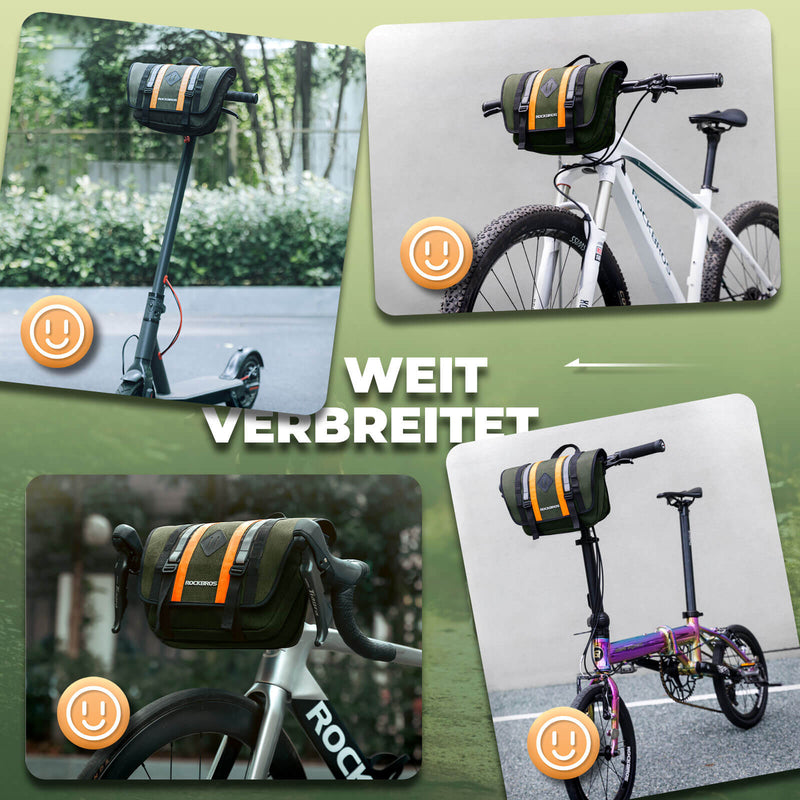 Cargue la imagen en el visor de la galería, ROCKBROS Lenkertasche Fahrradtasche mit Schultergurt 4L Fronttasche
