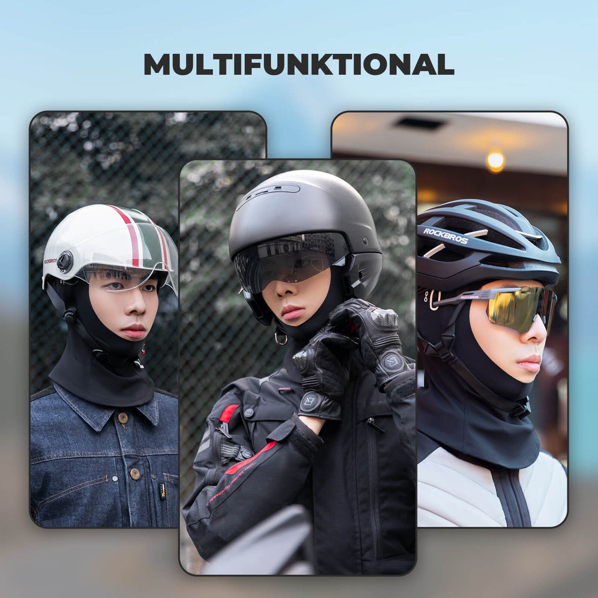 windschutz unter fahrradhelm ROCKBROS Motorrad Helmhaube Atmungsaktive Balaclava für Fahrrad & Ski – ROCKBROS-DE
