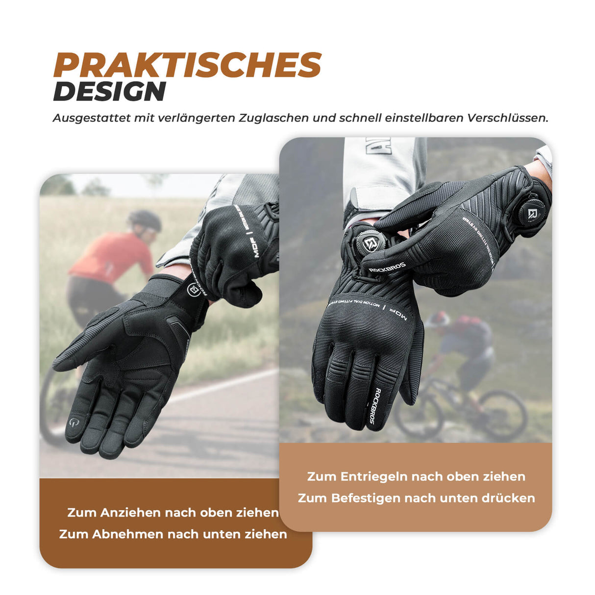 ROCKBROS Motorradhandschuhe Atmungsaktiv Handschuhe Sommer Touchscreen