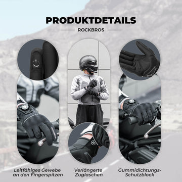 motorrad handschuhe gegen vibrationen ROCKBROS Motorradhandschuhe Atmungsaktiv Handschuhe Touchscreen – ROCKBROS-DE
