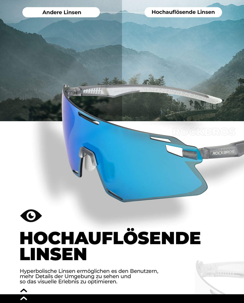 Cargue la imagen en el visor de la galería, ROCKBROS Sonnenbrille Winddichte Fahrradbrille für Outdoor-Sportarten-Blau

