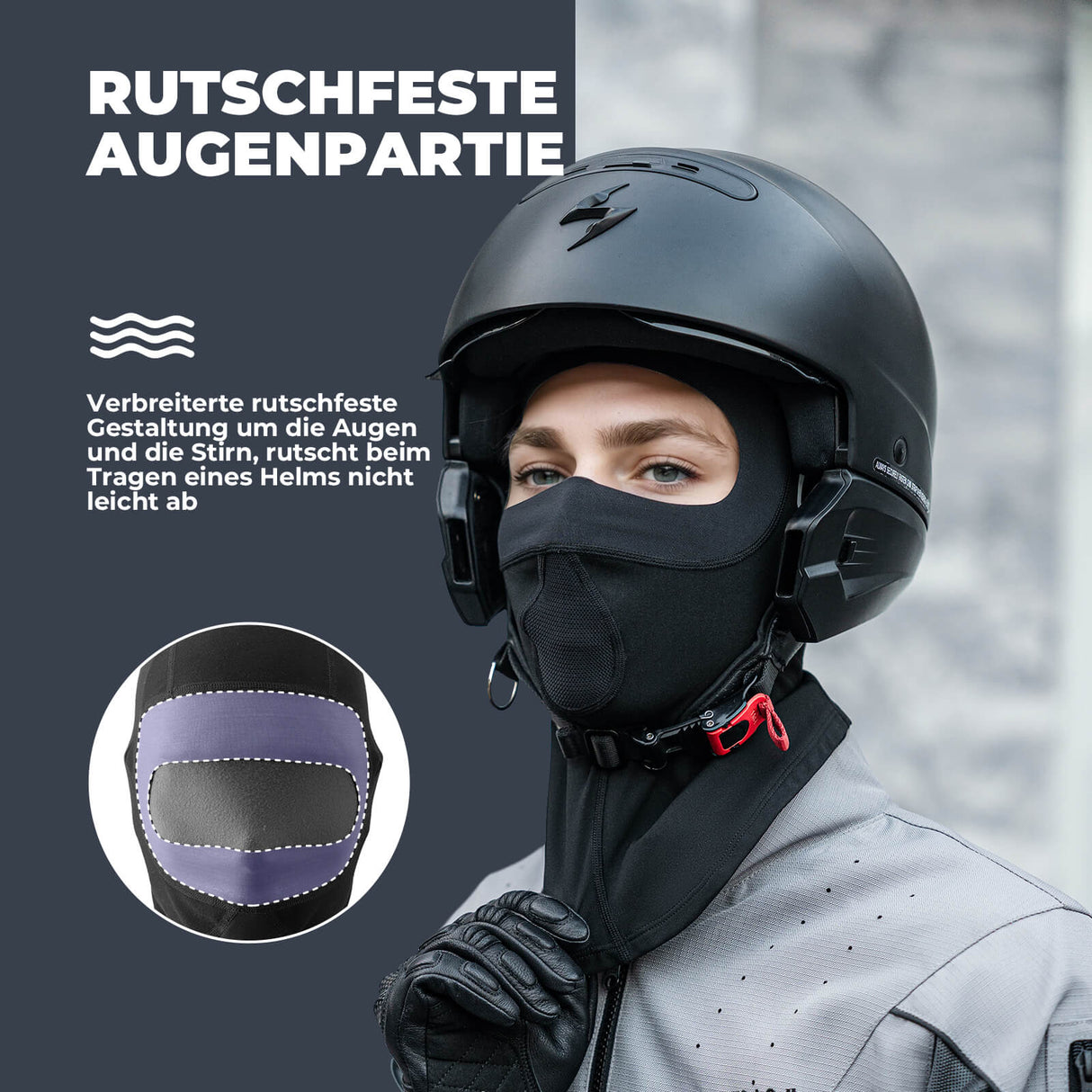 ROCKBROS winddichte, atmungsaktive Fleece-Sturmhaube für Unisex, ideal für Outdoor-Sport