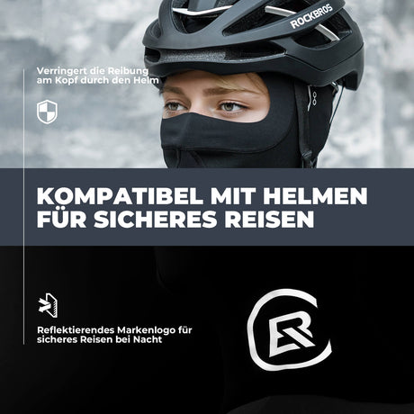 ROCKBROS winddichte, atmungsaktive Fleece-Sturmhaube für Unisex, ideal für Outdoor-Sport