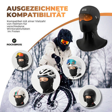 ROCKBROS winddichte Balaclava Sturmhaube, idealer Gesichtsschutz für Unisex-Radfahrer