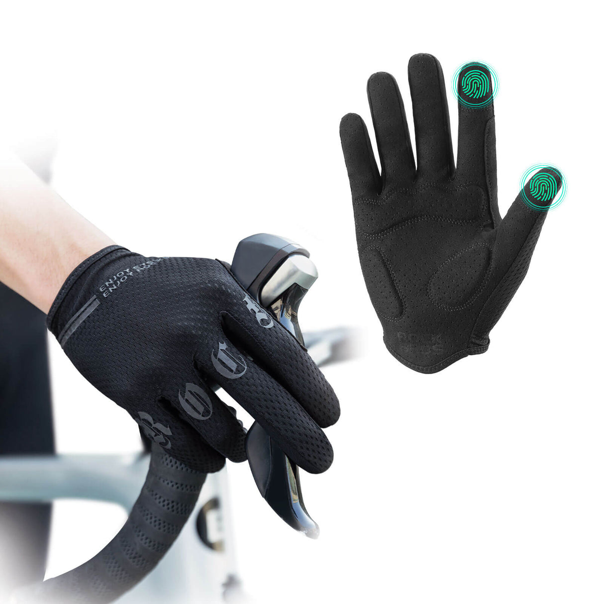 ROCKBROS Fahrradhandschuhe Vollerfinger Touchscreen Handschuhe