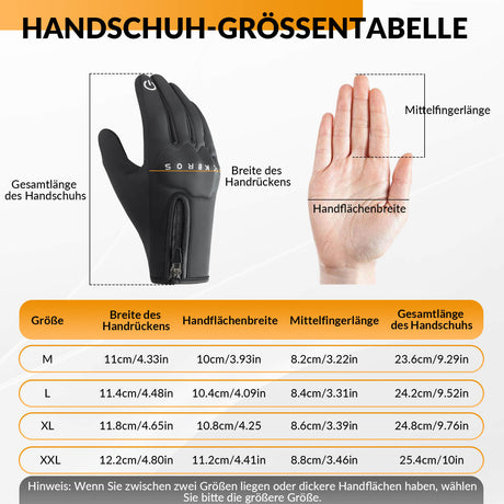 ROCKBROS Winter Fahrradhandschuhe Gel Gepolstert Touchscreen-fähig Winddicht und Warm