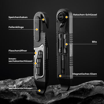 fahrradwerkzeug reifenheber ROCKBROS 16 in 1 Fahrradwerkzeug Mini Tool Set Reifenheber mit  Ratschenschlüssel – ROCKBROS-DE