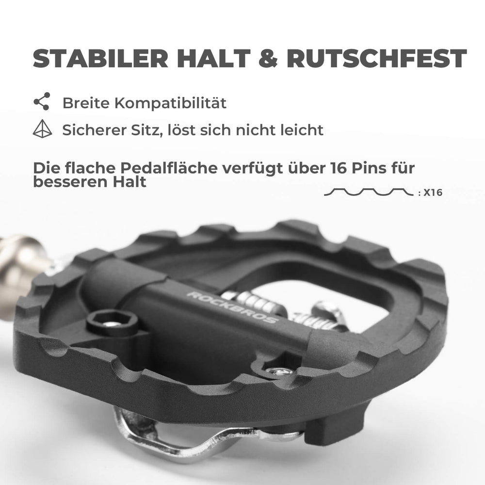 ROCKBROS 2-in-1 SPD-Klickpedale & Plattformpedale 916 Leicht Rutschfest