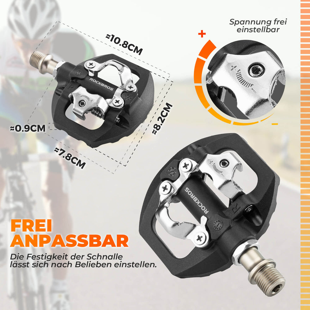 ROCKBROS 2-in-1 SPD-Klickpedale & Plattformpedale 916 Leicht Rutschfest