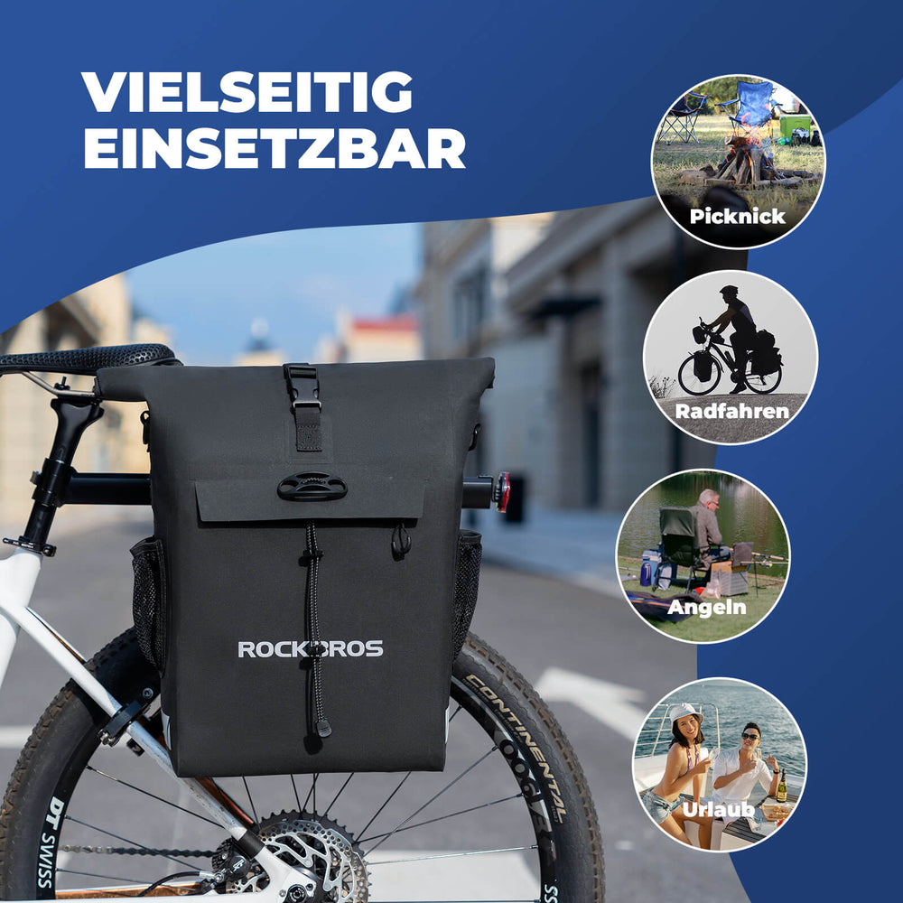 ROCKBROS 3 in 1 Fahrrad Gepäckträgertasche Rucksack Umhängetasche Wasserdicht 18L