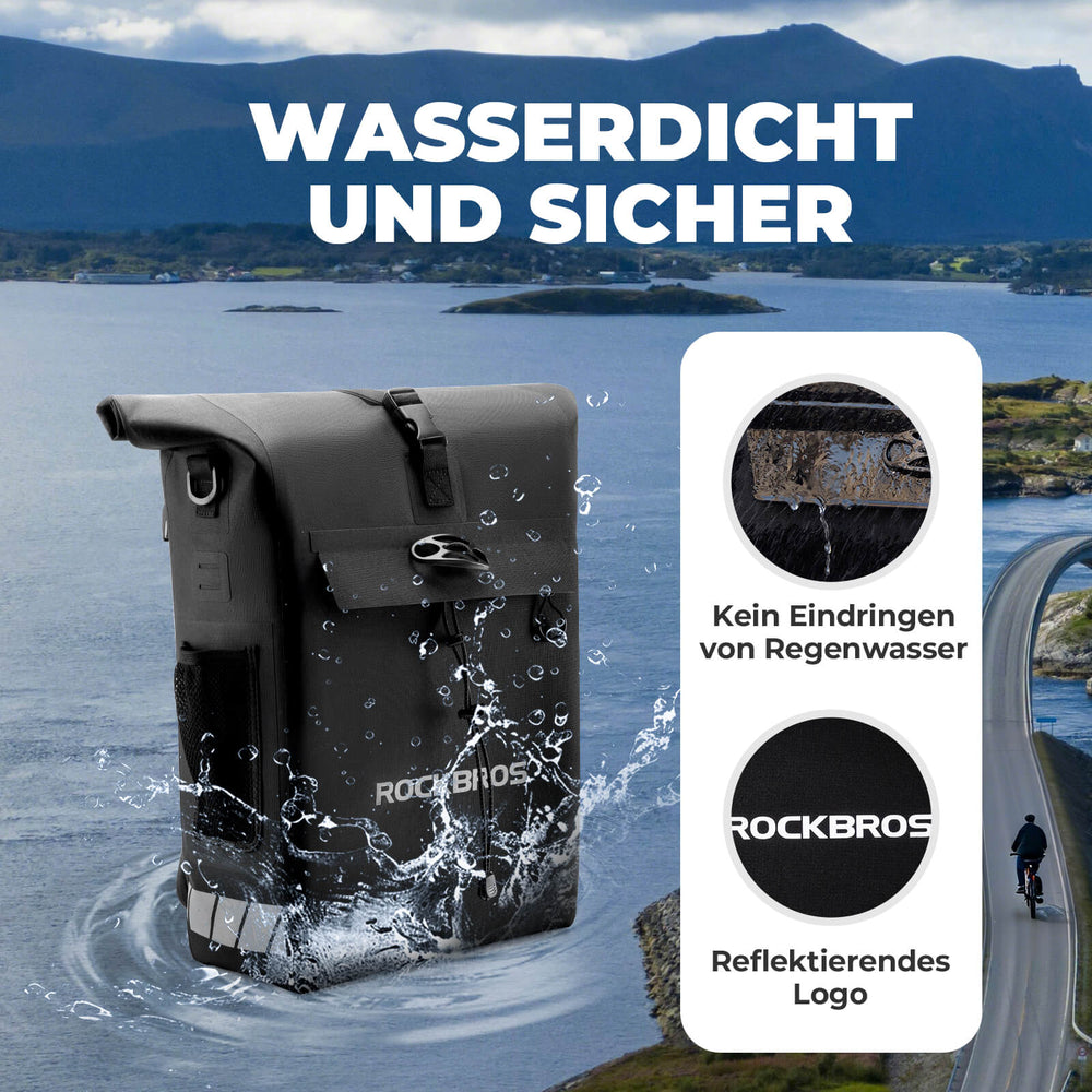 ROCKBROS 3 in 1 Fahrrad Gepäckträgertasche Rucksack Umhängetasche Wasserdicht 18L