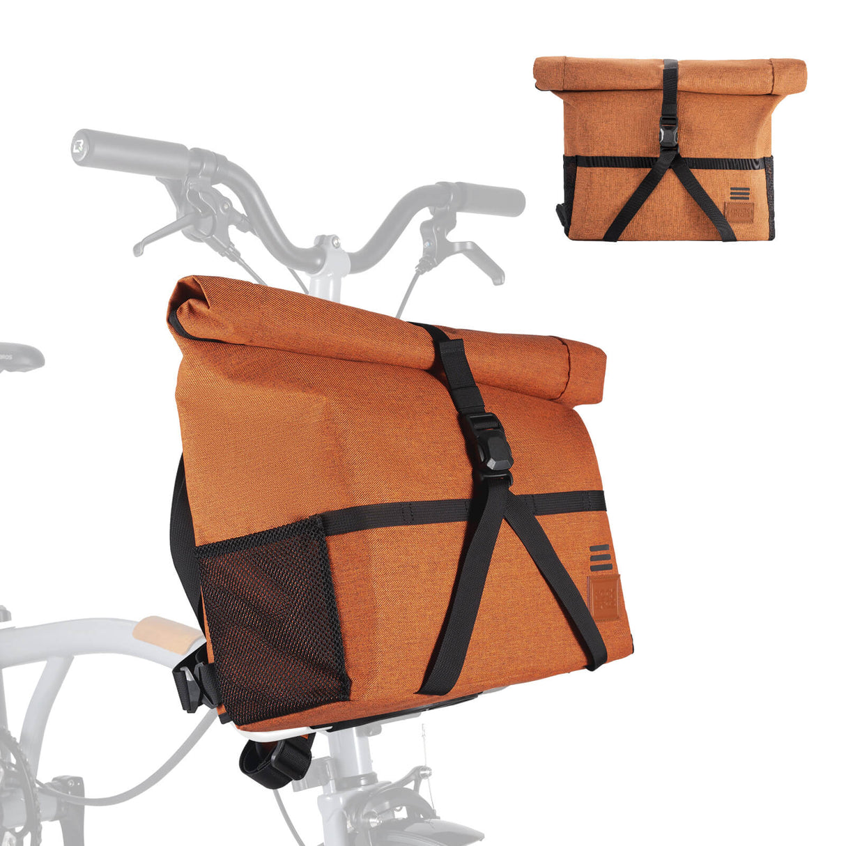 ROCKBROS 4-in-1 Fahrradtasche für Brompton Rucksack Magnetverschluss 8-10L-Orange
