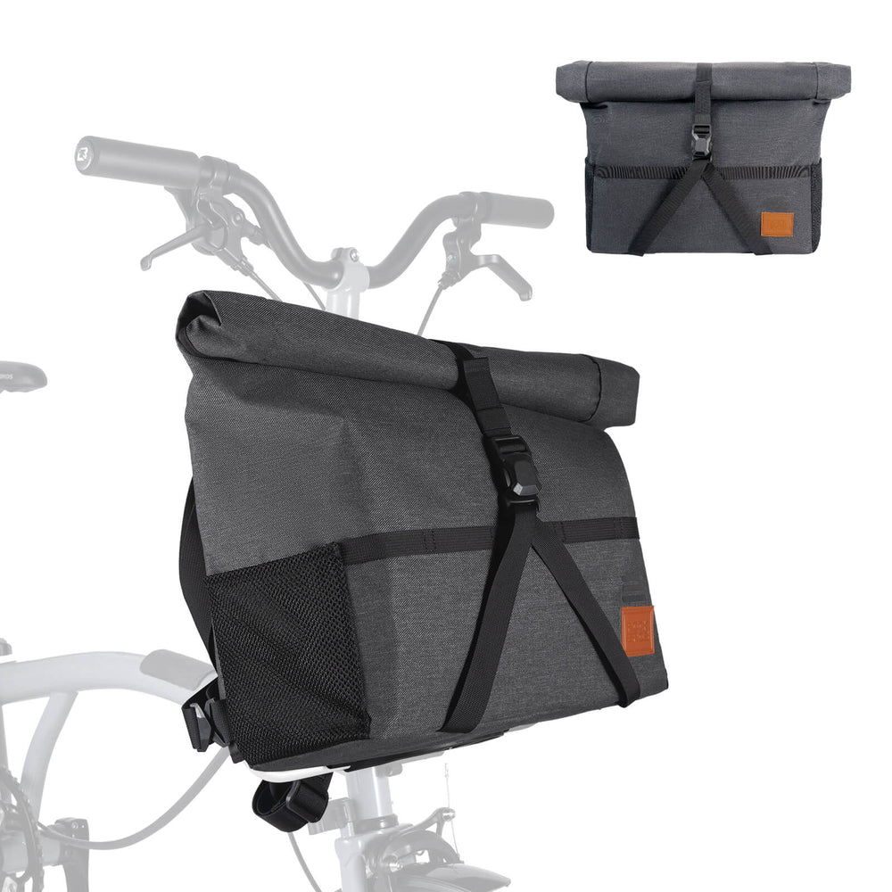 ROCKBROS 4-in-1 Fahrradtasche für Brompton Rucksack Magnetverschluss 8-10L-Schwarz