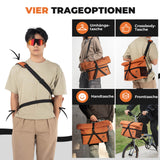ROCKBROS 4-in-1 Fahrradtasche für Brompton Rucksack Magnetverschluss 8-10L