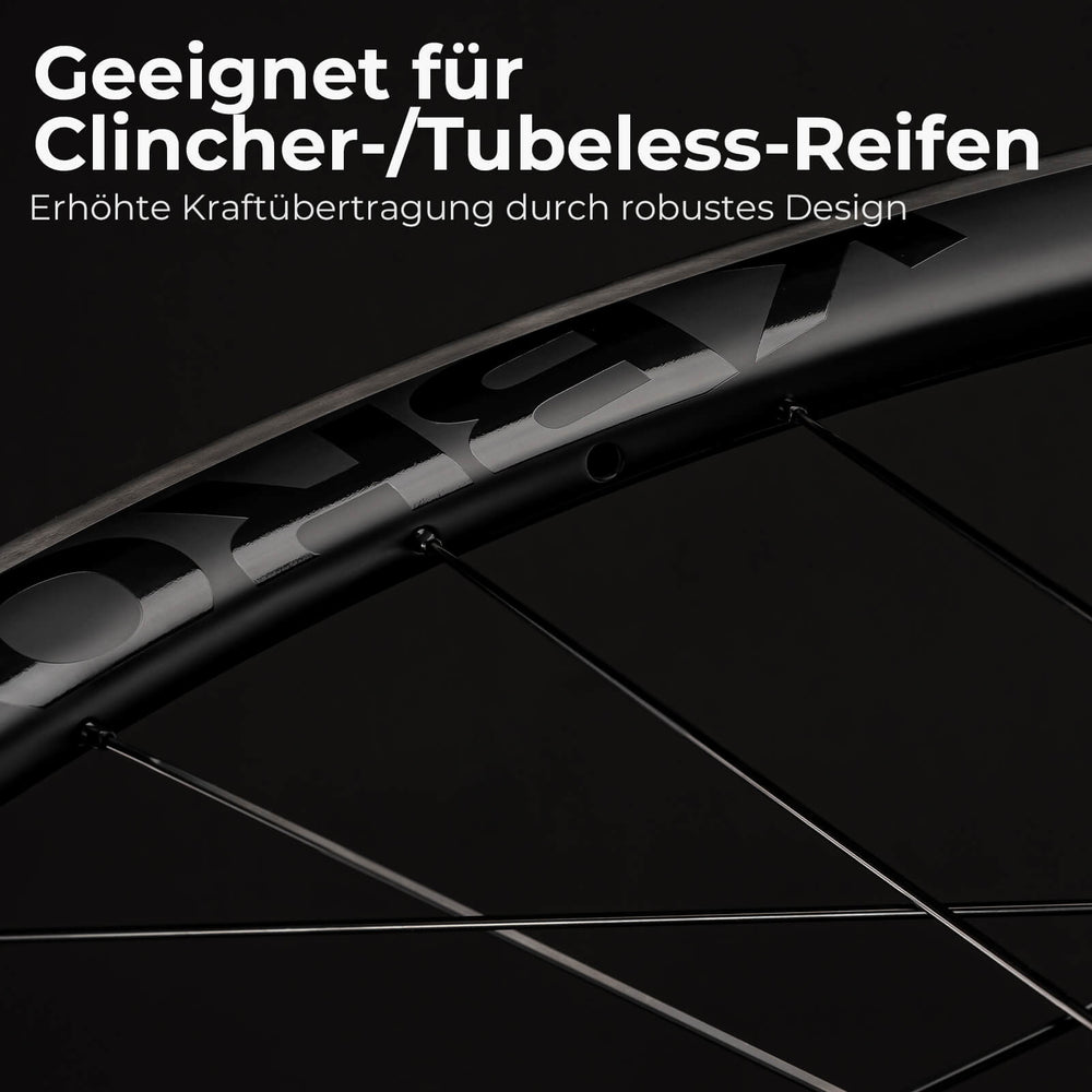 ROCKBROS 700C Carbon Laufradsatz 50mm Felgenbremse Steckachse Laufrad Set für Rennrad