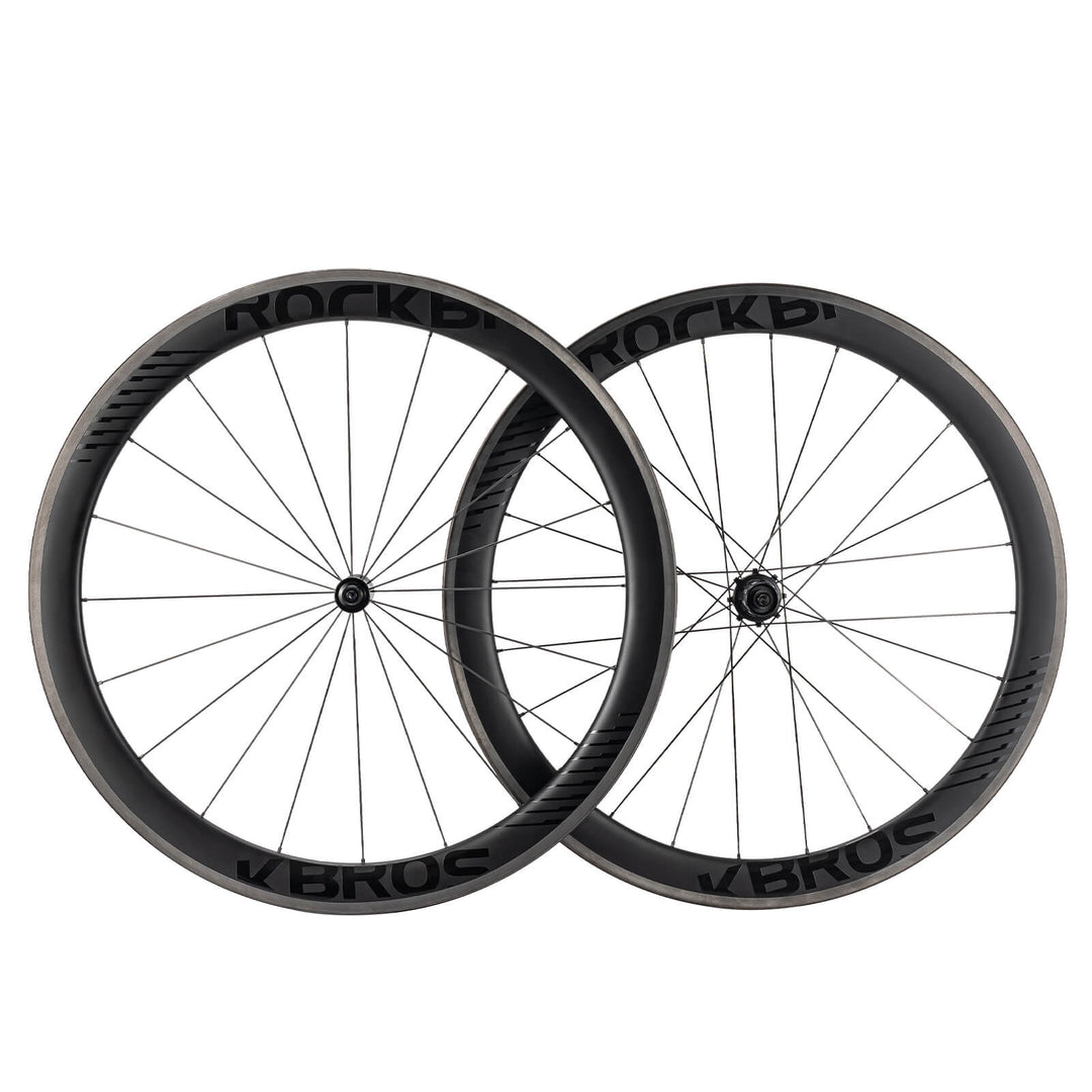 ROCKBROS 700C Carbon Wheelset 50mm Rim Brake Thru Axle Wheel Set for Road  Bike