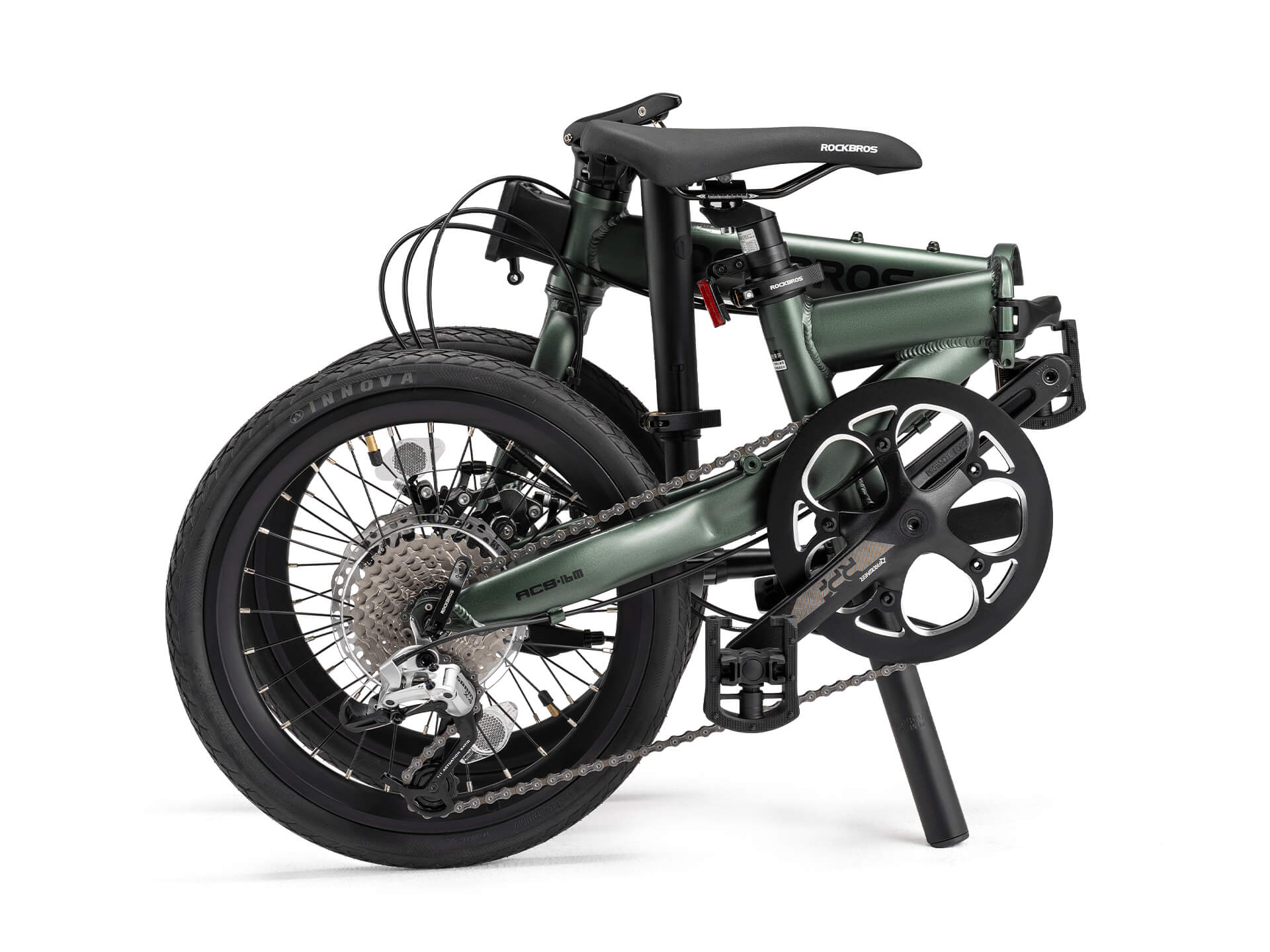 ROCKBROS ACS -Klapprad-16 Zoll 9-Gang Citybike Grün